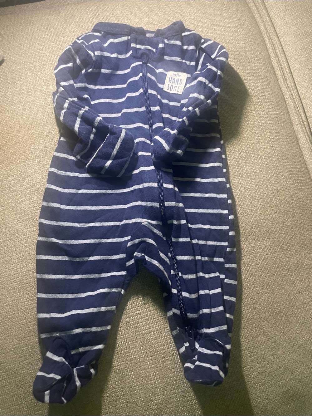 Carters Just One You Navy & White Stripe Baby One-Piece